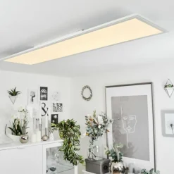 Plafonnier Montalba LED Blanc, 1 lumière, Télécommandes, Changeur de couleurs