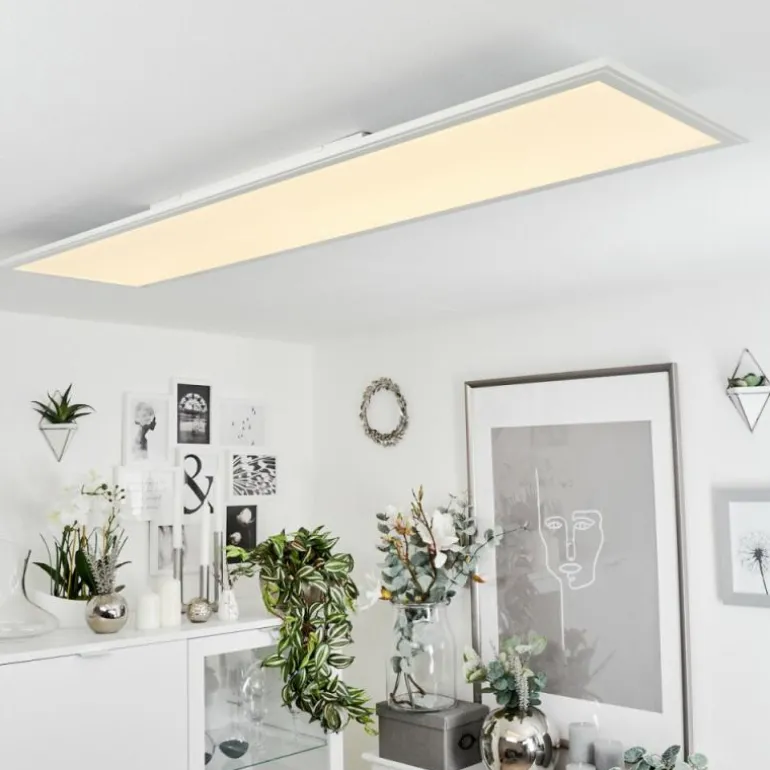 Plafonnier Montalba LED Blanc, 1 lumière, Télécommandes, Changeur de couleurs