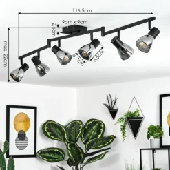 Plafonnier Murianette Noir, 6 lumières