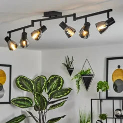 Plafonnier Murianette Noir, 6 lumières