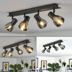 Plafonnier Murianette Noir, 4 lumières