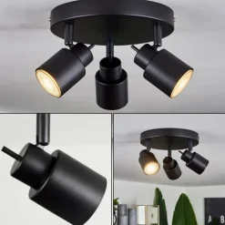 Plafonnier Nestavel LED Noir, 3 lumières