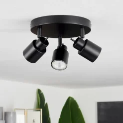 Plafonnier Nestavel LED Noir, 3 lumières