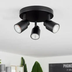 Plafonnier Nestavel LED Noir, 3 lumières