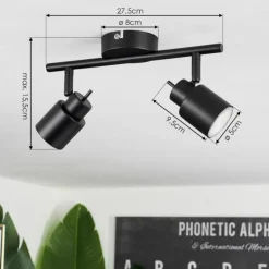 Plafonnier Nestavel LED Noir, 2 lumières