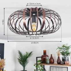 Plafonnier Oravi Cuivre, Noir, 1 lumière