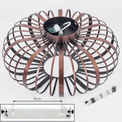 Plafonnier Oravi Cuivre, Noir, 1 lumière