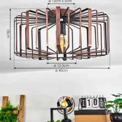 Plafonnier Oravi Noir, 1 lumière