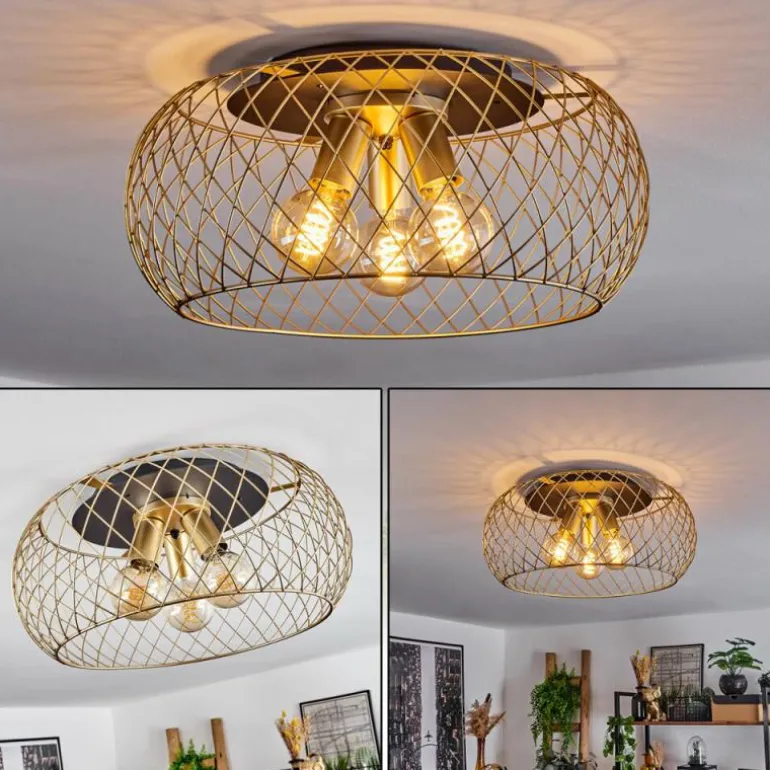 Plafonnier Pinsaguel Laiton, Noir, 3 lumières