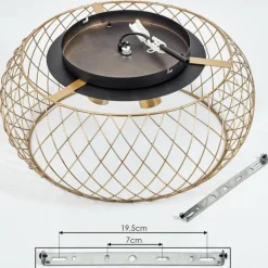 Plafonnier Pinsaguel Laiton, Noir, 3 lumières