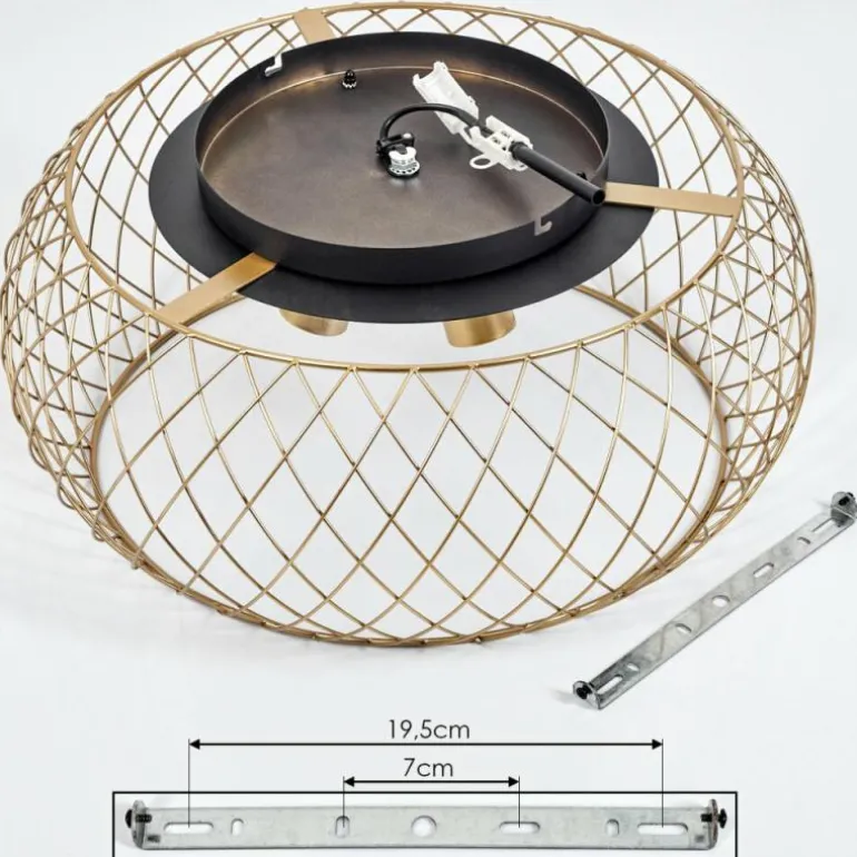 Plafonnier Pinsaguel Laiton, Noir, 3 lumières