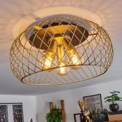 Plafonnier Pinsaguel Laiton, Noir, 3 lumières