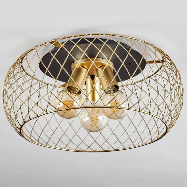 Plafonnier Pinsaguel Laiton, Noir, 3 lumières