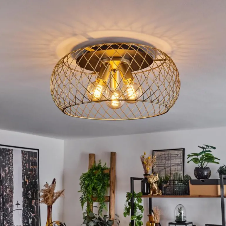 Plafonnier Pinsaguel Laiton, Noir, 3 lumières