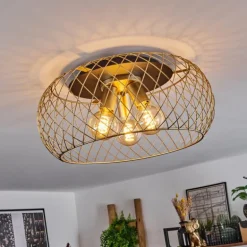 Plafonnier Pinsaguel Laiton, Noir, 3 lumières