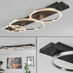 Plafonnier Pompu LED Noir, 3 lumières