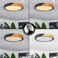 Plafonnier Pontchardon LED Brun, Noir, 1 lumière