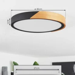 Plafonnier Pontchardon LED Brun, Noir, 1 lumière