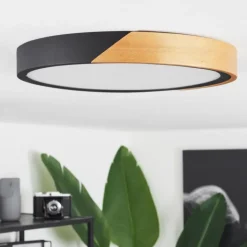 Plafonnier Pontchardon LED Brun, Noir, 1 lumière