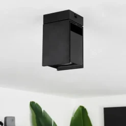 Plafonnier Prassinet Noir, 1 lumière