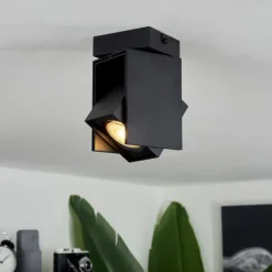 Plafonnier Prassinet Noir, 1 lumière