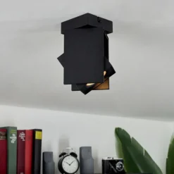 Plafonnier Prassinet Noir, 1 lumière