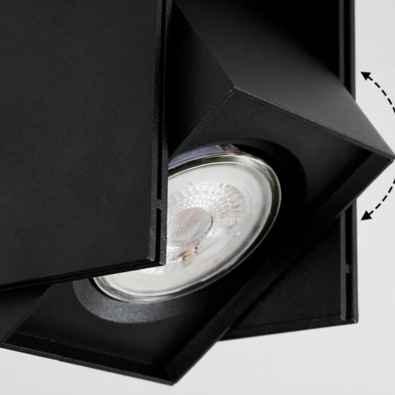 Plafonnier Prassinet Noir, 2 lumières