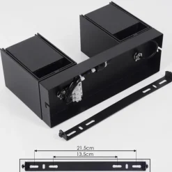 Plafonnier Prassinet Noir, 2 lumières