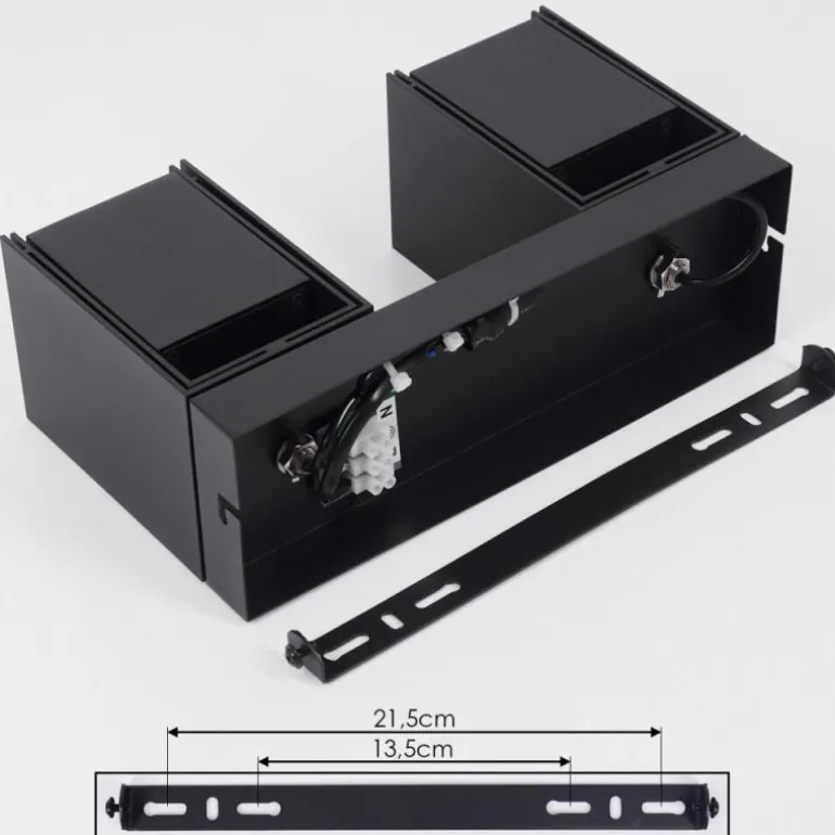 Plafonnier Prassinet Noir, 2 lumières