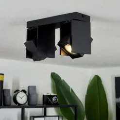 Plafonnier Prassinet Noir, 2 lumières