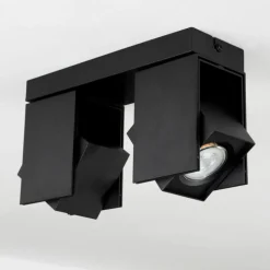 Plafonnier Prassinet Noir, 2 lumières