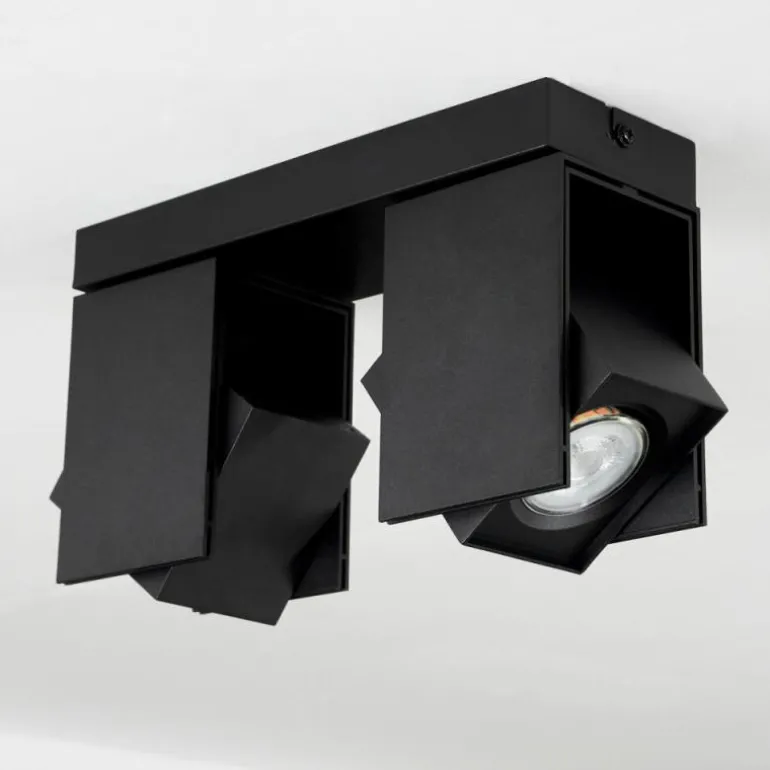 Plafonnier Prassinet Noir, 2 lumières