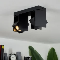 Plafonnier Prassinet Noir, 2 lumières