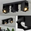 Plafonnier Prassinet Noir, 3 lumières
