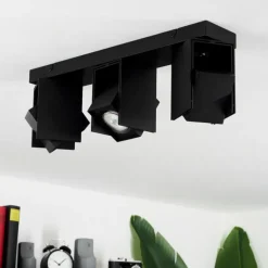 Plafonnier Prassinet Noir, 3 lumières