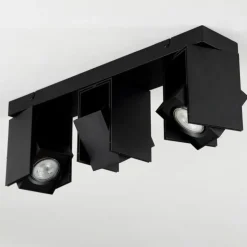 Plafonnier Prassinet Noir, 3 lumières