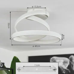 Plafonnier Ramada LED Blanc, 1 lumière