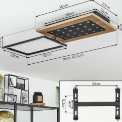 Plafonnier Ramilos LED Écru, Noir, 1 lumière