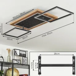 Plafonnier Ramilos LED Écru, Noir, 1 lumière