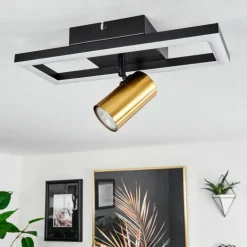 Plafonnier Reboleiro LED Noir, 2 lumières