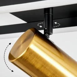 Plafonnier Reboleiro LED Noir, 2 lumières