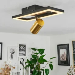 Plafonnier Reboleiro LED Noir, 2 lumières