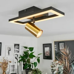 Plafonnier Reboleiro LED Noir, 2 lumières