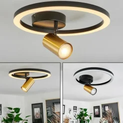 Plafonnier Reboleiro LED Noir, 2 lumières