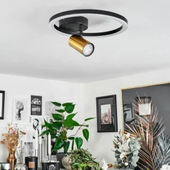 Plafonnier Reboleiro LED Noir, 2 lumières