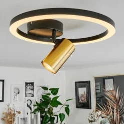 Plafonnier Reboleiro LED Noir, 2 lumières