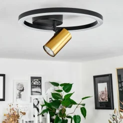 Plafonnier Reboleiro LED Noir, 2 lumières