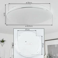 Plafonnier Remenoville LED Chrome, Blanc, 1 lumière