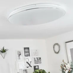 Plafonnier Remenoville LED Chrome, Blanc, 1 lumière