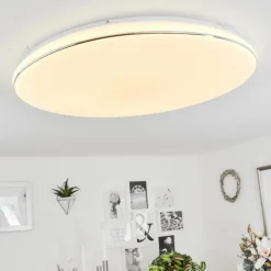 Plafonnier Remenoville LED Chrome, Blanc, 1 lumière